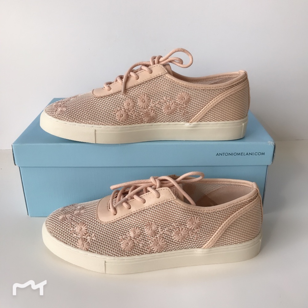 Antonio Melani Embroidered Lace-Up Sneakers